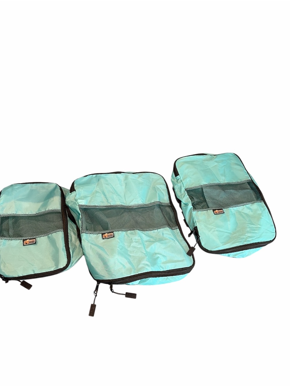 Travel Packing Cube Set - Aqua Blue Mesh Organizer